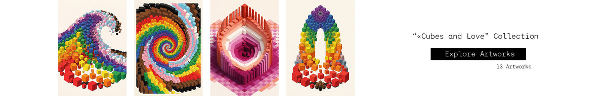 Cubes of Love: Abstract LGBTQ+ Prints | LGBTQPlus Art